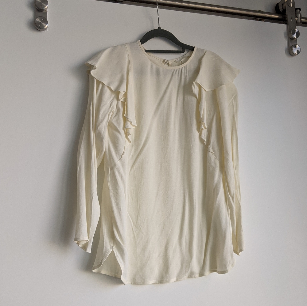 H&M blouse with shoulder ruffles